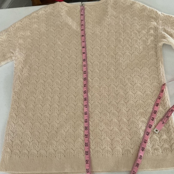 Chico’s Cable Knit Sweater V-Neck “Drama” Pullover Oatmeal Women’s 8 (Chico’s 1) - Picture 12 of 13